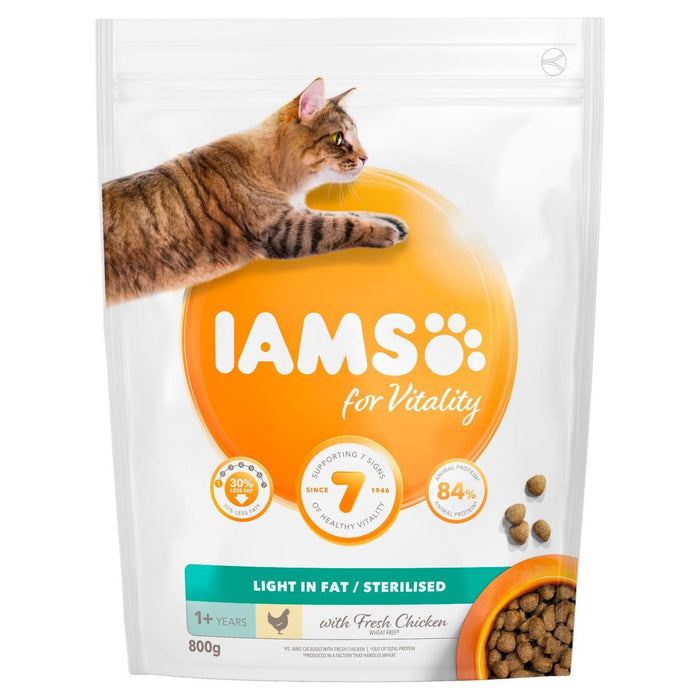 IAMS ضوء الحيوية في طعام القطط المعقم بالدهون والدجاج الطازج 800 جرام