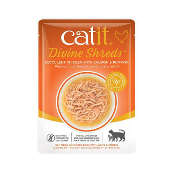 Catit Divine Shreds Pollo con Salmone Cibo umido per gatti 75g