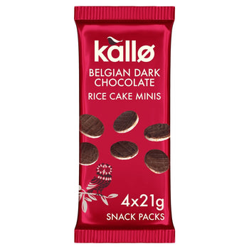 Kallo Belgian Dark Chocolate Mini Rice Cakes Multipack 4 per pack