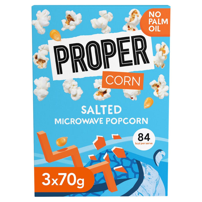Popcorn salati per microonde Propercorn 3 x 70 g