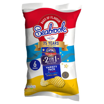 رقائق البطاطس المتنوعة من Seabrook Crinkle Cut 6 في كل عبوة