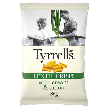 Tyrrells Lentil Sharing Crisps Sour Cream & Onion 80g