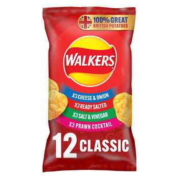 Walkers Classic Variety Multipack Crisps 12 per pack