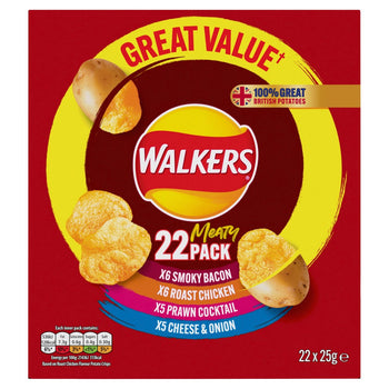 Walkers Meaty Variety Crisps 22 per pack