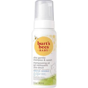 Burt's Bees Baby Shampoo e detergente schiumogeno senza fragranza per pelli sensibili 248 ml